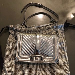 Metallic Leather Crossbody Bag